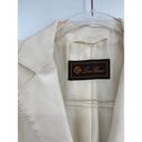 Loro Piana  Cream Cotton Silk Single Breasted Patch Pockets Blazer Jacket Size 42 Photo 6