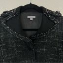 Ann Taylor  Wool Blend Tweed Black Fringed Blazer Jacket Size 2 Petites Photo 1