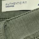 J.Jill  Women’s Authentic Fit Cropped Fringe Hem Denim Jeans Olive Green Size 4 Photo 4