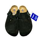 Birkenstock Boston Footbed Slip On Backless Clogs Black Suede Shoes EU 39 Photo 2