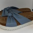 Wonderly  IMANI Platform Slide Sandals w Knot Blue Vegan Leather Size 6.5 Photo 9