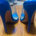 EGO New  open toe faux fur plain pin heels blue size 5 Photo 3