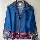 Coldwater Creek VINTAGE  Embroidered Tapestry Denim Shacket Jean Jacket Medium Photo 0