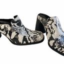 Mango  Leather Snake Animal Print Block Heel Mule Photo 0