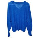 Free People  Lulu oversized waffle knit v-neck slouchy sweater in blue size XS Photo 2