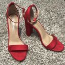 Shoe Land  Red Platform Heels, Size 8, EUC Photo 1