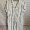 Universal Threads Universal Thread white linen shirt sleeve romper with pockets Size XXL Photo 0