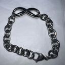 infinity Stainless Steel Gunmetal Tone Chunky Chain  Sign Bracelet Photo 1