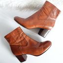 Frye  Stella Whiskey Brown Cognac Leather Zip Short Ankle Boots Photo 0