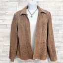 Chico's CHICO’S Light Brown Leather Perforated Jacket / Blazer, Chico’s Sz 1 (M / 8) Photo 9