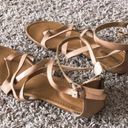 Breckelle’s Breckelle's Sandals Shine Gladiator Cream Brown Criss-Cross Shoe Size 9 Photo 6