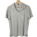 Vince  White & Black Stripe Linen Short Sleeve Polo L Photo 0