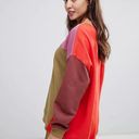 BLANK NYC  Boozy Rainbow block color crew neck long-sleeved sweatshirt L Photo 5