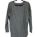 DKNY DNKY Jeans Womens Grey Sequin Accent Long Sleeve 100% Cotton Shirt Size M Medium Photo 4