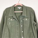 sts blue  Ella Boyfriend Jacket Green Distressed Denim Jacket Size Small Photo 2