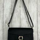 None Black Mid Sized Gold Hardware Plaid Interior Crossbody Shoulder Bag Photo 2