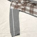 No Boundaries - Grey & Brown Plaid Button Down Sherpa Lined Hoodie Size L (11-13) Photo 4