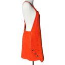 Listicle  Womens Size L Overall Style Jumper Dress Coral Orange Buttons Stretch Photo 3