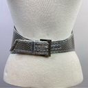 Fendi Metallic Silver Leather PVC wide cinch belt 2007 runway Womens FLAWED Photo 0