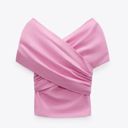 ZARA NWT  Wrap Top in Pink Photo 5