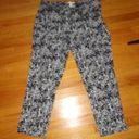 Chico's  black/white stretch ankle pants 2.5 side zip back pockets summer Photo 0