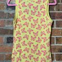 Yellow butterfly tank top with pink butterflies Size L Photo 1