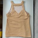 Deletta Anthropologie gold yellow and white striped racerback tank small Photo 3