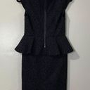 Alice + Olivia  Victoria Peplum Dress Size 2 Navy Leopard Velvet Cocktail Party Photo 4