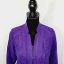 Studio Works  Womens Size 4P Petite Purple Suede Jacket Shacket Full Zip Pockets Photo 1