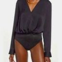 Open Edit Nordstrom  Long Sleeve Deep V Bodysuit Black Size XL NWT Photo 1