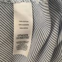 Chico's Chico’s blue and white stripe long cotton blouse roll up sleeves Size 2 Large 12 Photo 6