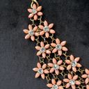 Daisy Womens Pink Rhinestone Statement Flower  Bib Necklace with Lobster Clasp Photo 4