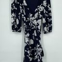 Eliza J  Floral Print Faux Wrap V-Neck Waist Tie Dress Blue White Size 4 NWT Photo 3