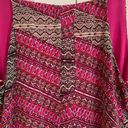 Sequin Hearts  Summer Dress Pink Black Mixed Print Sleeveless Casual Dress Small Photo 5