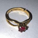 Ruby swavorski gold plated ring size 5 Photo 0