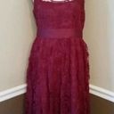 BB Dakota NEW  Burgundy Lace Pleated Skirt Sleeveless Midi Cocktail Dress 2 Photo 1