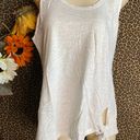 Doe & Rae ✅3/$30✅NWT  Light Grey Side Embroidered Front Tie Cotton Tank Top SM Photo 0