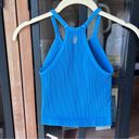 Free People FP Movement Tank Top Ribbed Happiness Runs Crop Cobalt Cote Azur high neck Photo 2