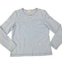 Orvis  light blue & white striped long sleeve blouse sz small Photo 0