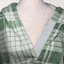 Aerie Oversized Hooded Sweatshirt Green White Plaid Size Medium Photo 1