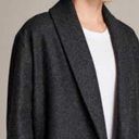 ALLSAINTS NWT  Charcoal Gray Grace Ruffle Wool Coat Photo 4