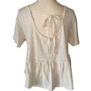 American Eagle Cream V-Neck Tie Back Peplum Babydoll Top Size Medium Photo 1