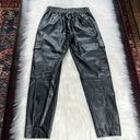 ZARA  Black Faux Leather High Rise Skinny Cargo Pants Photo 4