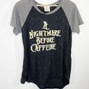 Daisy  Rae A Nightmare Before Caffeine Grey T-Shirt Women's Size Small S NWT Photo 0