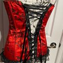 Vintage y2k Lace Floral Corset Steampunk Victorian Gothic Satin Multi Size M Photo 6