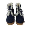 Gap NWT Navy  Suede & Shearling Gwen Ankle Boots Sz 9 Photo 1