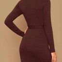 Maroon Ring Belted knit Bodycon Dress Red Size M Photo 4