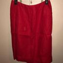 DKNY Vintage Red Linen Pencil Skirt, Size 10 Photo 0