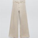 ZARA  High Waist Marine Straight Jeans in Tan Photo 5