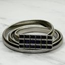 The Bar Vintage Buckle Silver Tone Coil Stretch Cinch Belt Size Small S Womens Photo 4